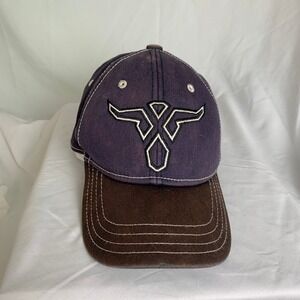 Wrangler 20X Hat Boys Youth Blue Brown Fitted Cotton Spandex Baseball Cap Flaw